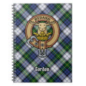 Clan Gordon Crest over Dress Tartan Notitieboek (Voorkant)