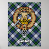 Clan Gordon Crest over Dress Tartan Poster (Voorkant)
