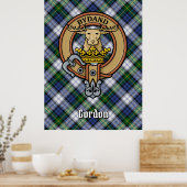 Clan Gordon Crest over Dress Tartan Poster (Keuken)