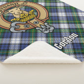 Clan Gordon Crest over Dress Tartan Sherpa Deken (3/4)