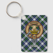 Clan Gordon Crest over Dress Tartan Sleutelhanger (Voorkant)