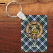 Clan Gordon Crest over Dress Tartan Sleutelhanger (Voorkant)