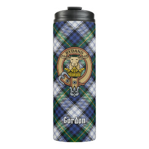 Clan Gordon Crest over Dress Tartan Thermosbeker