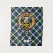 Clan Gordon Crest over Dress Tartan Wandkleed (Voorkant)