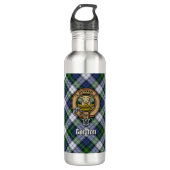 Clan Gordon Crest over Dress Tartan Waterfles (Voorkant)