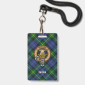 Clan Gordon Crest over Tartan Badge (Voorkant met koord)