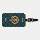 Clan Gordon Crest over Tartan Bagagelabel (Voorkant horizontaal)