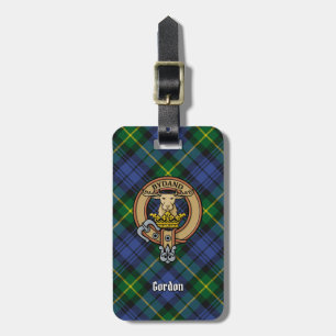 Clan Gordon Crest over Tartan Bagagelabel