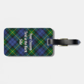 Clan Gordon Crest over Tartan Bagagelabel (Achterkant horizontaal)