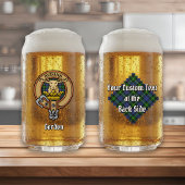 Clan Gordon Crest over Tartan Blikvorm Glas