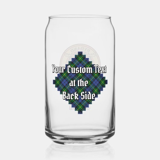Clan Gordon Crest over Tartan Blikvorm Glas (Achterkant)