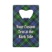 Clan Gordon Crest over Tartan Creditkaart Flessenopener (Achterkant)