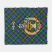 Clan Gordon Crest over Tartan Fleece Deken (Voorkant (Horizontaal))