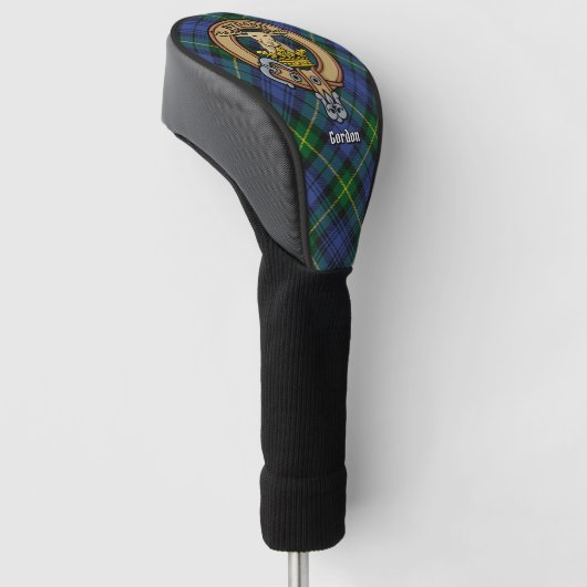 Clan Gordon Crest over Tartan Golf Head Hoesje Golfheadcover (Schuin)