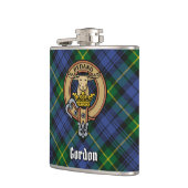 Clan Gordon Crest over Tartan Heupfles (Links)