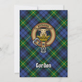 Clan Gordon Crest over Tartan Kaart (Achterkant)