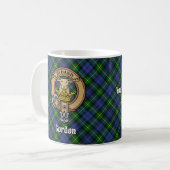 Clan Gordon Crest over Tartan Koffiemok (Voorkant links)