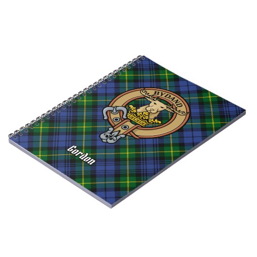 Clan Gordon Crest over Tartan Notitieboek (Linkerzijde)