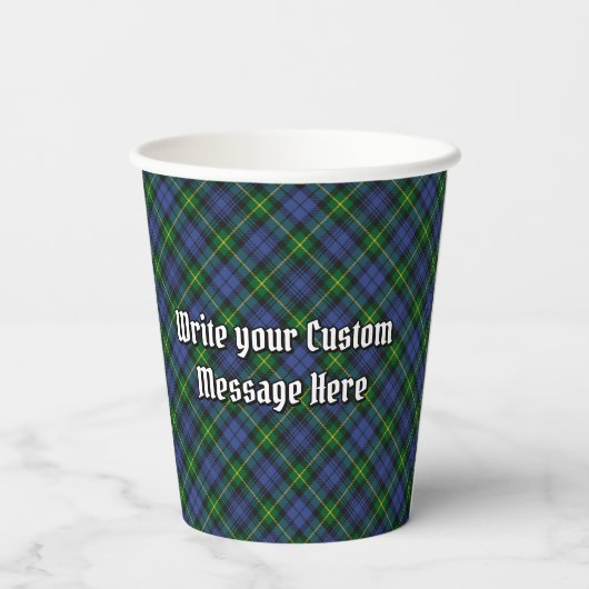 Clan Gordon Crest over Tartan Paper Cups Papieren Bekers (Achterkant)