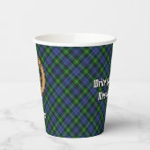 Clan Gordon Crest over Tartan Paper Cups Papieren Bekers (Links)