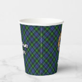 Clan Gordon Crest over Tartan Paper Cups Papieren Bekers (Rechts)