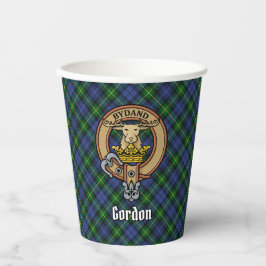 Clan Gordon Crest over Tartan Paper Cups Papieren Bekers