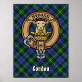 Clan Gordon Crest over Tartan Poster (Voorkant)