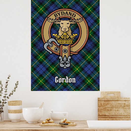 Clan Gordon Crest over Tartan Poster (Keuken)
