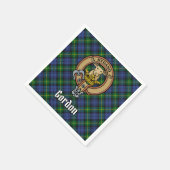 Clan Gordon Crest over Tartan Servet (Hoek)