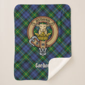 Clan Gordon Crest over Tartan Sherpa Deken (Voorkant)