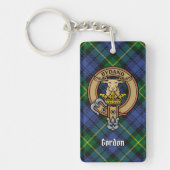 Clan Gordon Crest over Tartan Sleutelhanger (Voorkant)