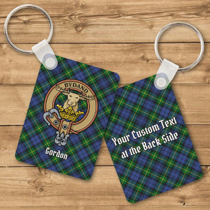 Clan Gordon Crest over Tartan Sleutelhanger