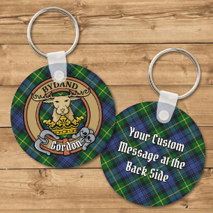 Clan Gordon Crest over Tartan Sleutelhanger