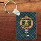 Clan Gordon Crest over Tartan Sleutelhanger (Voorkant)
