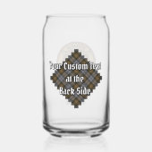 Clan Gordon Crest over Weathered Tartan Blikvorm Glas (Achterkant)