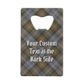 Clan Gordon Crest over Weathered Tartan Creditkaart Flessenopener (Achterkant)