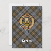 Clan Gordon Crest over Weathered Tartan Kaart (Achterkant)