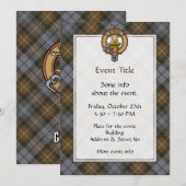 Clan Gordon Crest over Weathered Tartan Kaart (Voorkant / Achterkant)