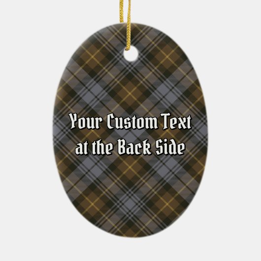 Clan Gordon Crest over Weathered Tartan Keramisch Ornament (Achterkant)