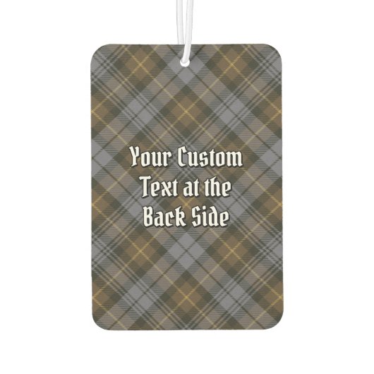 Clan Gordon Crest over Weathered Tartan Luchtverfrisser (Achterkant)