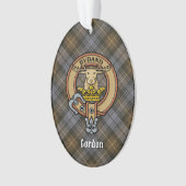 Clan Gordon Crest over Weathered Tartan Ornament (voorkant)