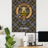 Clan Gordon Crest over Weathered Tartan Poster (Thuiskantoor)