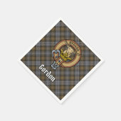 Clan Gordon Crest over Weathered Tartan Servet (Hoek)
