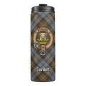 Clan Gordon Crest over Weathered Tartan Thermosbeker (Voorkant)