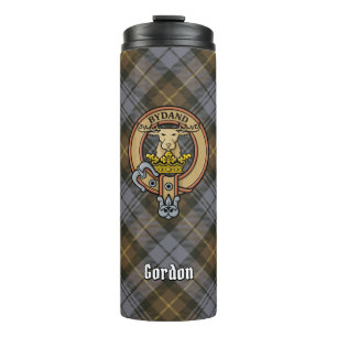 Clan Gordon Crest over Weathered Tartan Thermosbeker