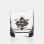 Clan Gordon Crest over Weathered Tartan Whisky Glas (Achterkant)