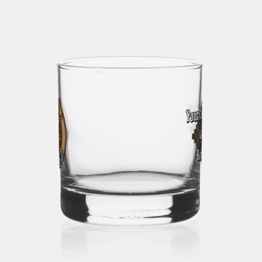 Clan Gordon Crest over Weathered Tartan Whisky Glas (Links)