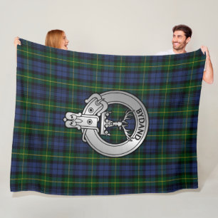 Clan Gordon Crest & Tartan Fleece Deken