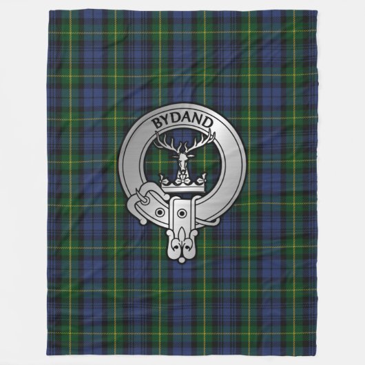 Clan Gordon Crest & Tartan Fleece Deken (Voorkant)