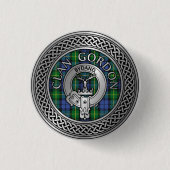 Clan Gordon Crest & Tartan Knot Button (Voorkant)
